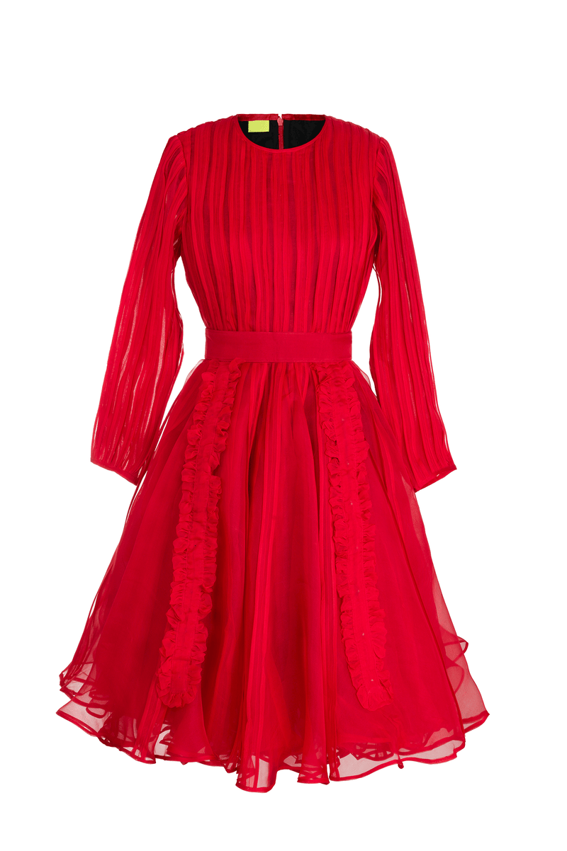 BOTTLEBRUSH ORGANZA DRESS RED - ourCommonplace