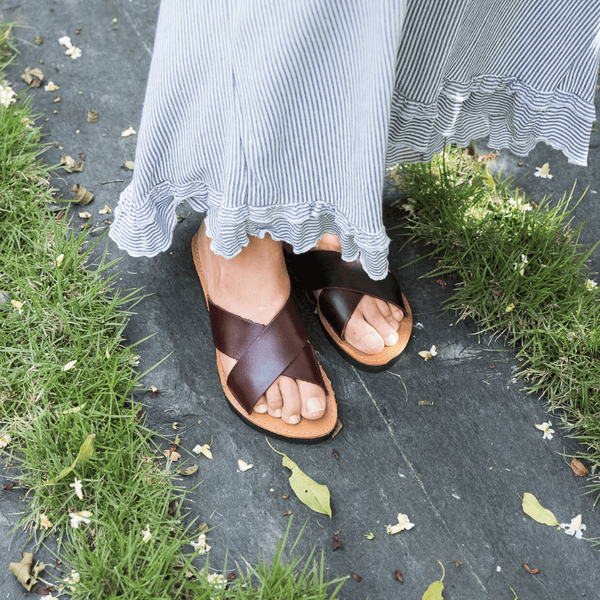 The Constanza Leather Slide Sandal - ourCommonplace