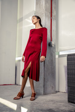 Nina Dress / Scarlet Red Silk - ourCommonplace