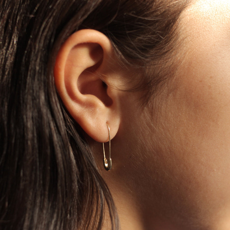 Gold Minimal Safety Pin Earring - ourCommonplace