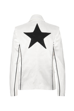 MAXINE Cotton Twill Star Blazer in Cloud - ourCommonplace