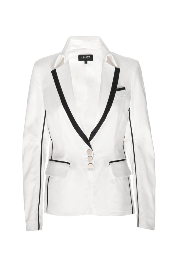 MAXINE Cotton Twill Star Blazer in Cloud - ourCommonplace