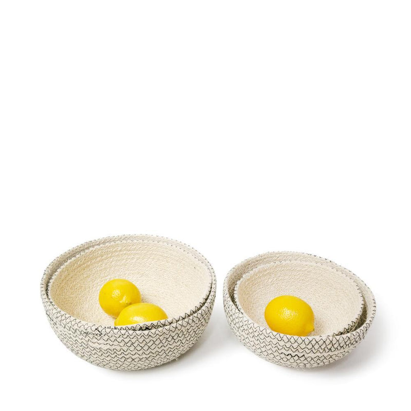 Amari Handwoven Jute Round Bowl - Black (Set of 4) - ourCommonplace