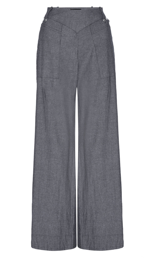 SIA Chambray Wide Leg Pant - ourCommonplace
