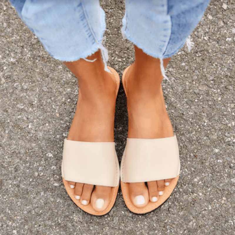 The Linda Leather Slide Sandal - ourCommonplace