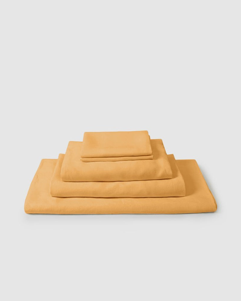 Marcel Linen Collection Set - Mustard - ourCommonplace