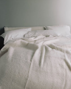 Henrietta Mohair Bed Blanket - Cream - ourCommonplace