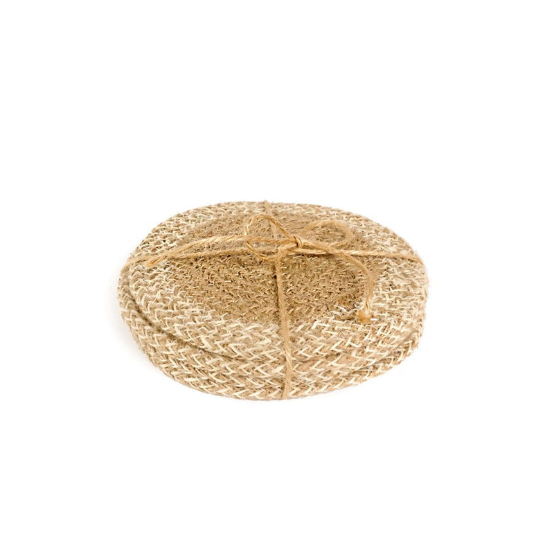 Agora Hand-Braided Jute Coasters - Natural (Set of 4) - ourCommonplace