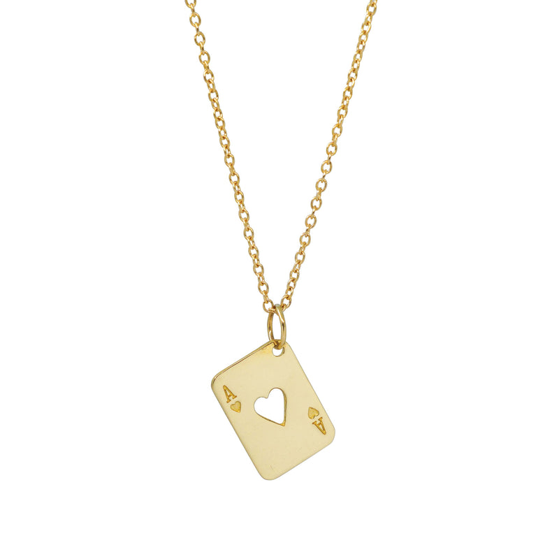 Ace of Heart Necklace - 14k Yellow Gold - ourCommonplace