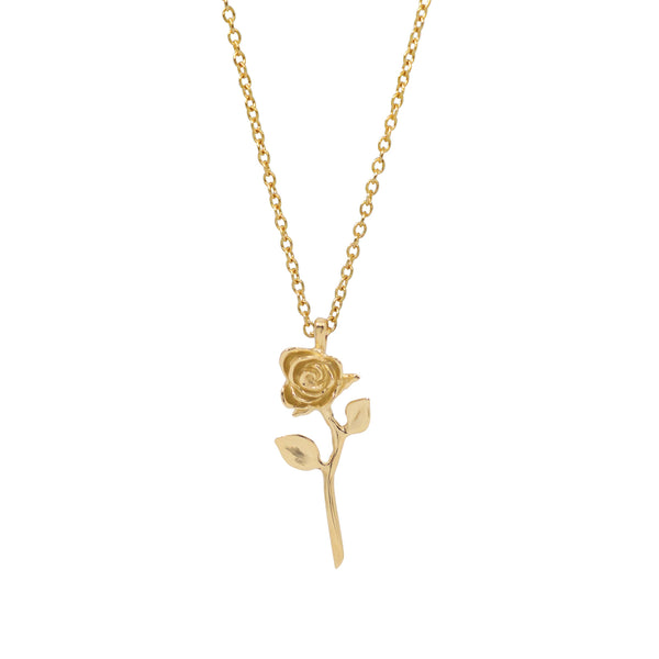 Devotion - Rose Necklace in 14k Yellow Gold - ourCommonplace