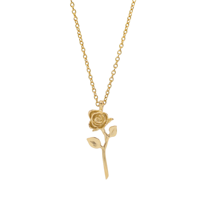 Devotion - Rose Necklace in 14k Yellow Gold - ourCommonplace