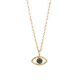 Evil Eye Diamond Necklace - 14K Yellow Gold - ourCommonplace