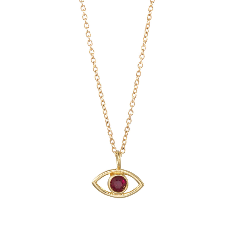 Evil Eye Diamond Necklace - 14K Yellow Gold - ourCommonplace
