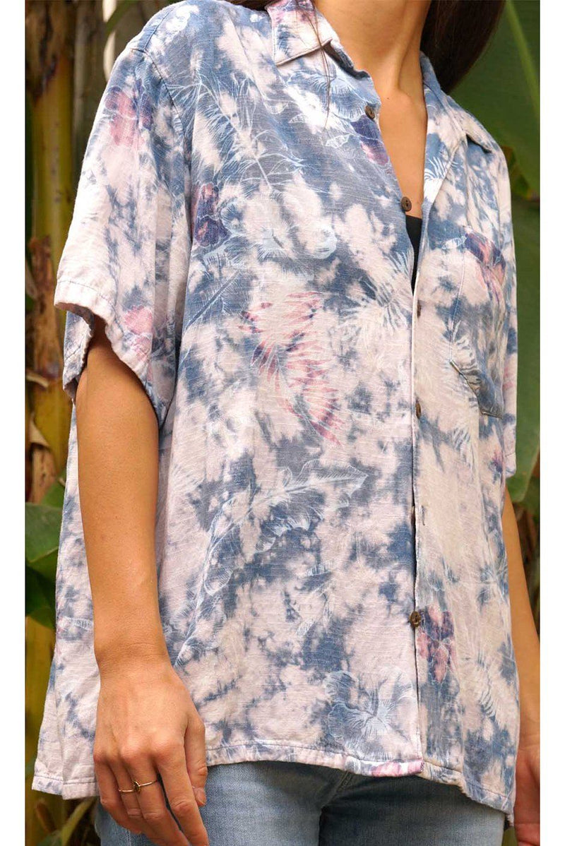 Hawaiian Kai Shirt // White Wash Tie Dye - ourCommonplace