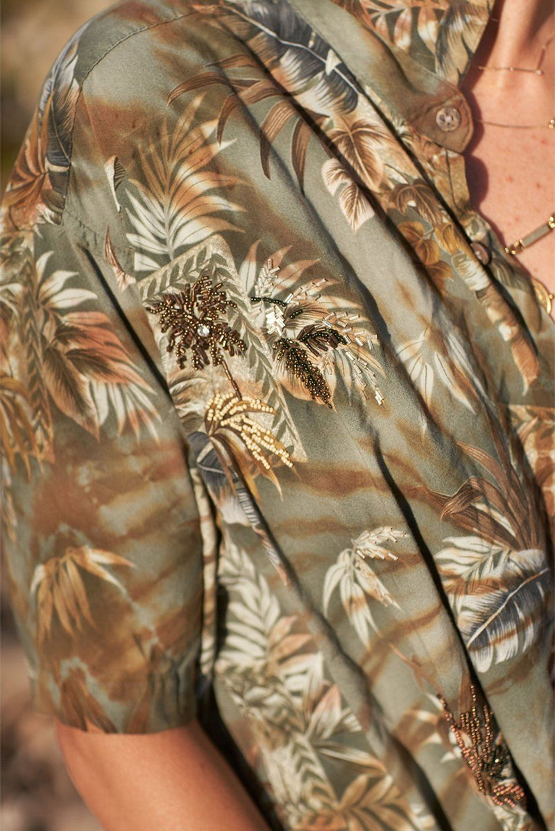 Hawaiian Kai Shirt // Beaded Desert Palm Tie Dye - ourCommonplace