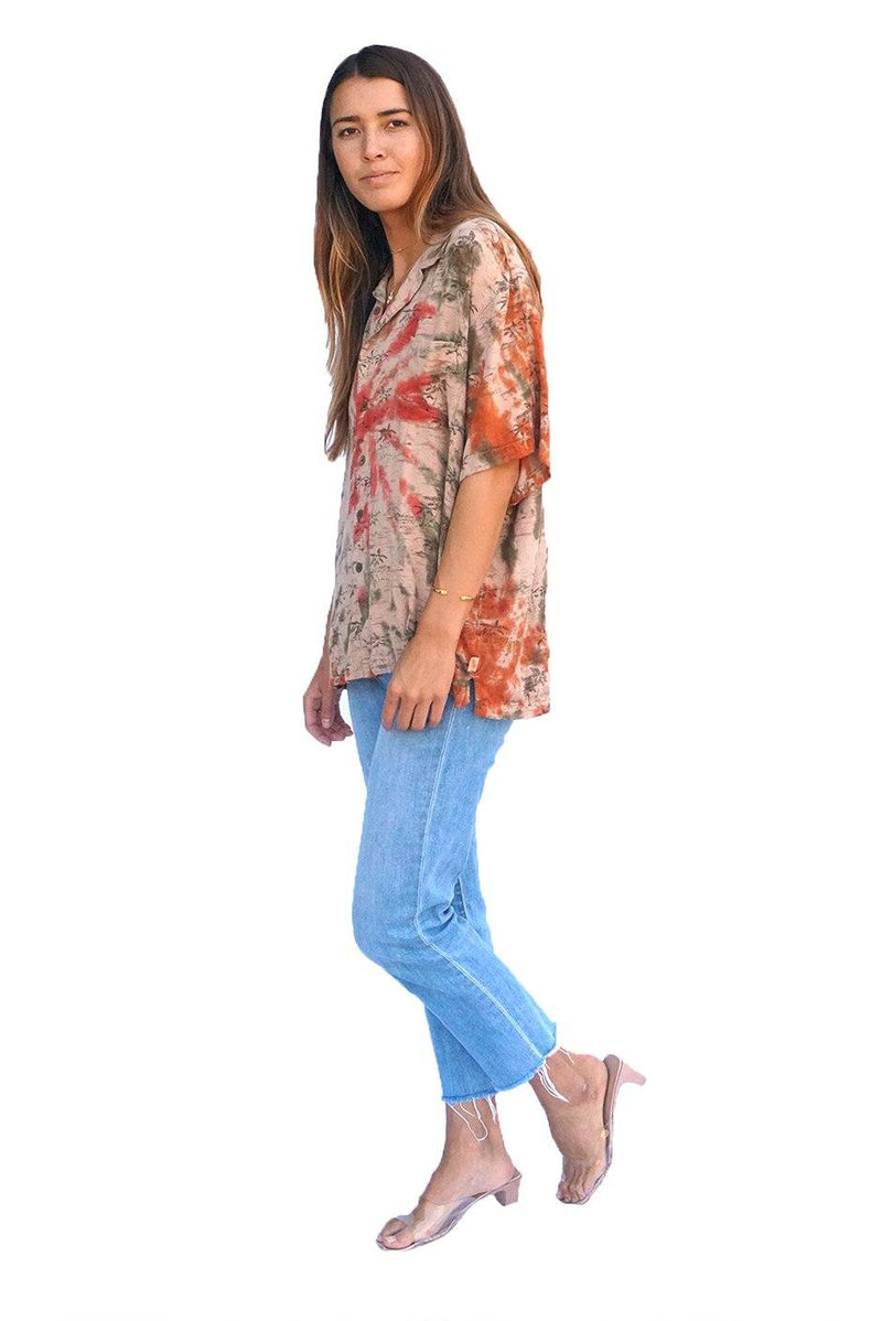 Hawaiian Kai Shirt // Desert Spiral Tie Dye - ourCommonplace