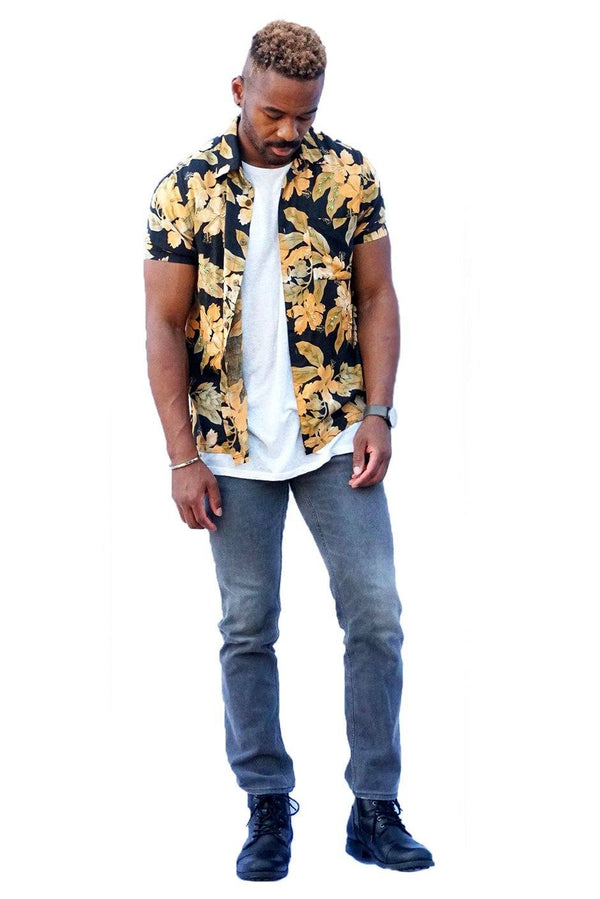 Hawaiian Kai Shirt // Beaded Hibiscus Tie Dye - ourCommonplace