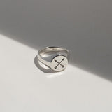 Crossed Arrows Signet Ring in Sterling Silver - ourCommonplace