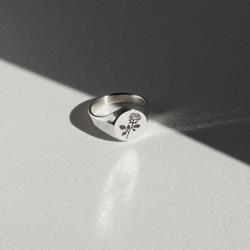 Rose Signet Ring in Sterling Silver - ourCommonplace