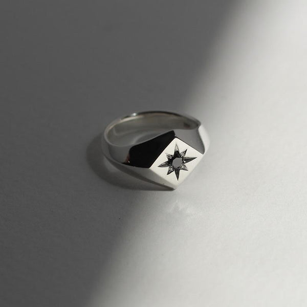 North Star Signet Ring - Sterling Silver - ourCommonplace
