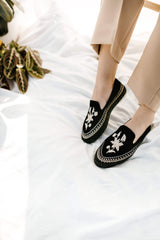 Sumatra Artisanal Espadrille Shoes - Black Velvet - ourCommonplace
