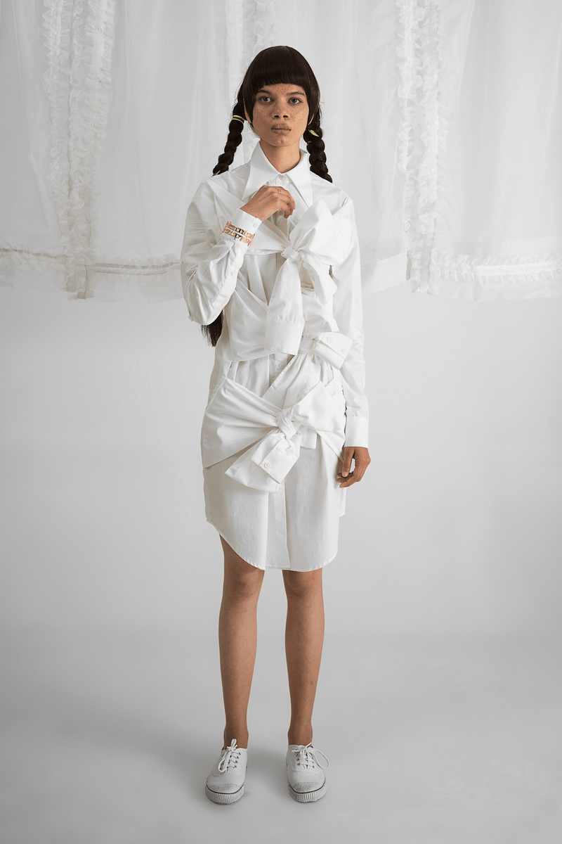 MULTI SLEEVES SHIRT DRESS WHITE - ourCommonplace