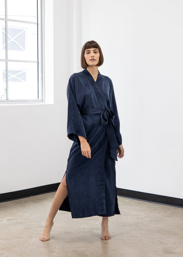 Midnight Blue Women Kimono Robe - ourCommonplace