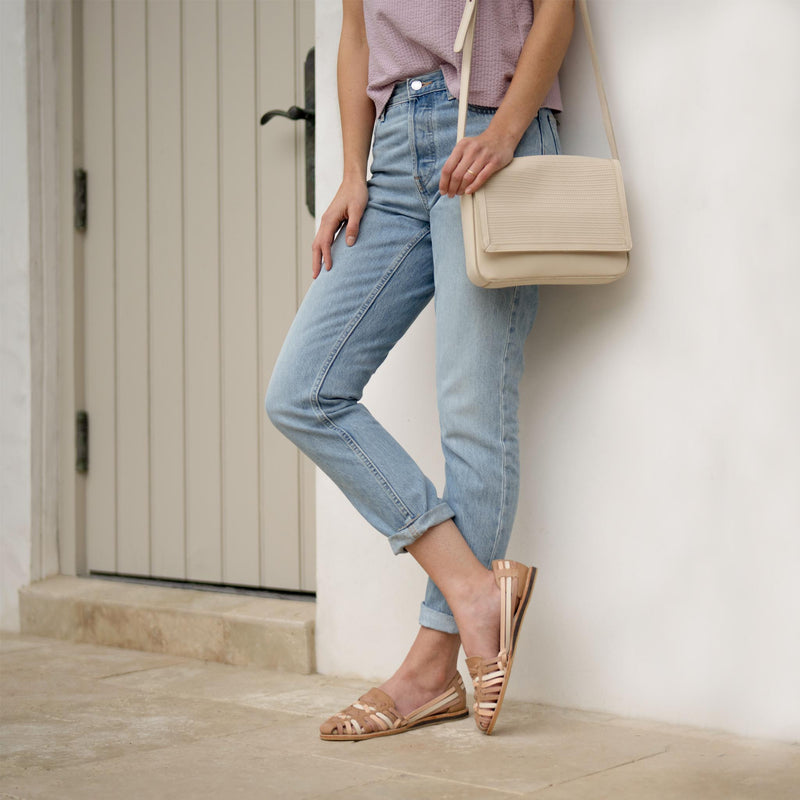 Clara Crossbody Woven Bone - ourCommonplace