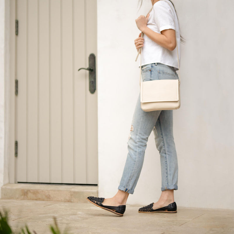 Clara Crossbody Woven Bone - ourCommonplace