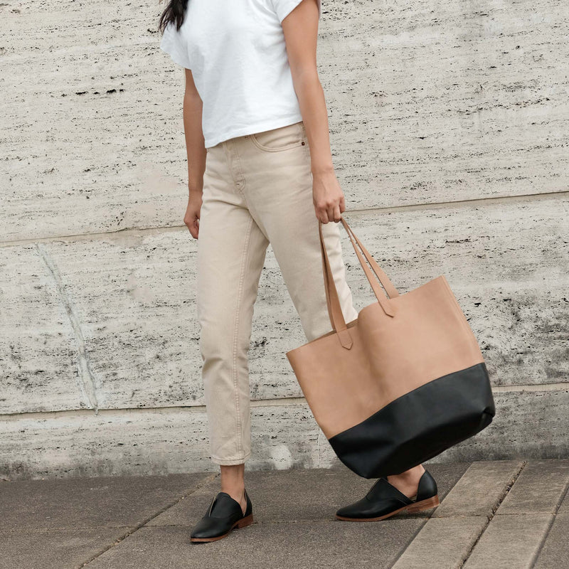 Lori Tote Almond/Black - ourCommonplace