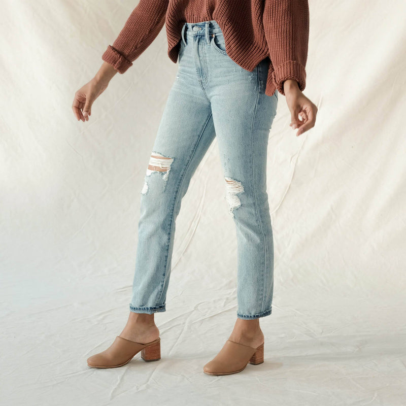 All-Day Heeled Mule Almond - ourCommonplace