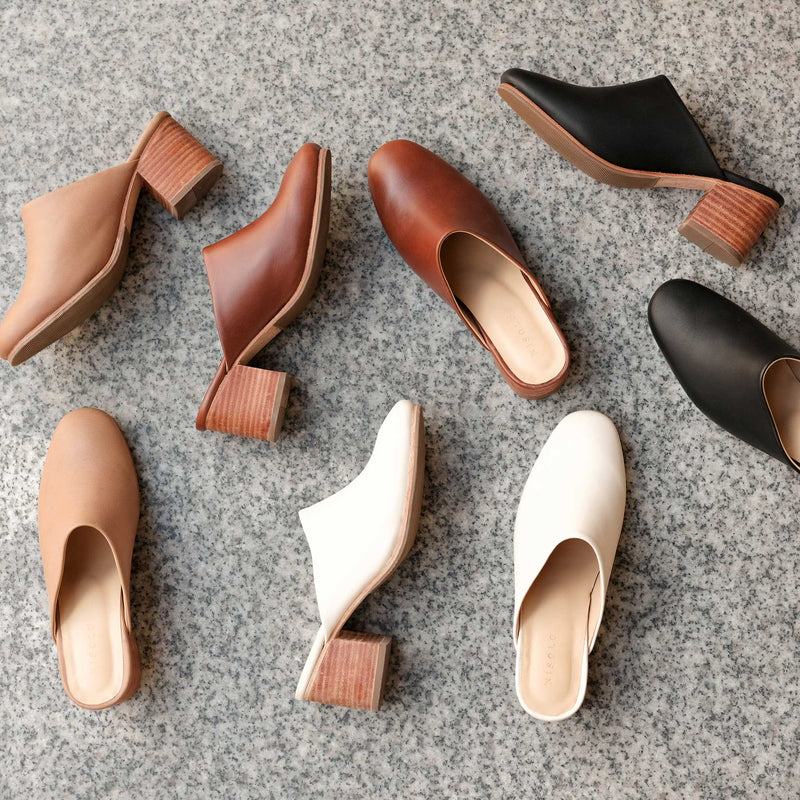 All-Day Heeled Mule Almond - ourCommonplace