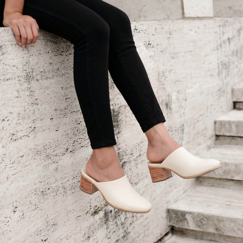 All-Day Heeled Mule Bone - ourCommonplace