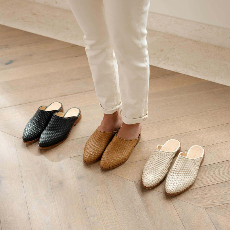 Ama Woven Mule Woven Almond - ourCommonplace