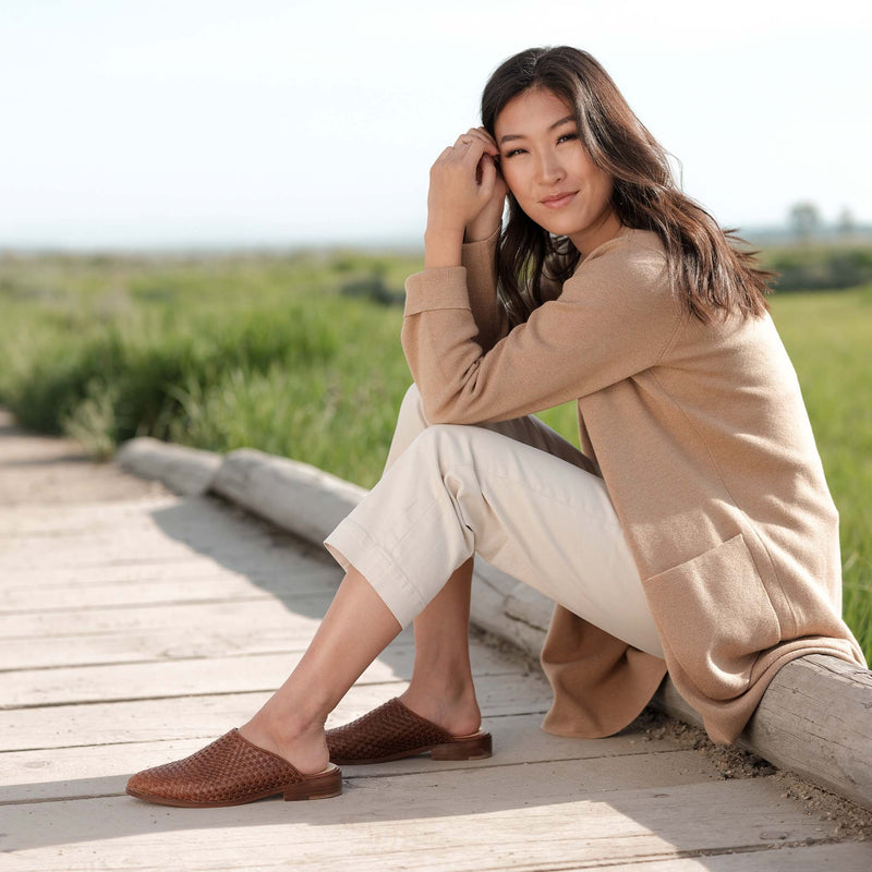 Ama Woven Mule Woven Brandy - ourCommonplace