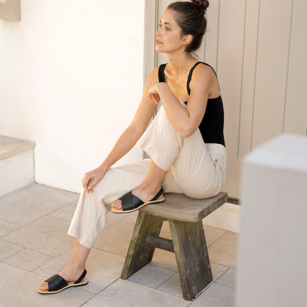 All-Day Cross Strap Sandal Black - ourCommonplace