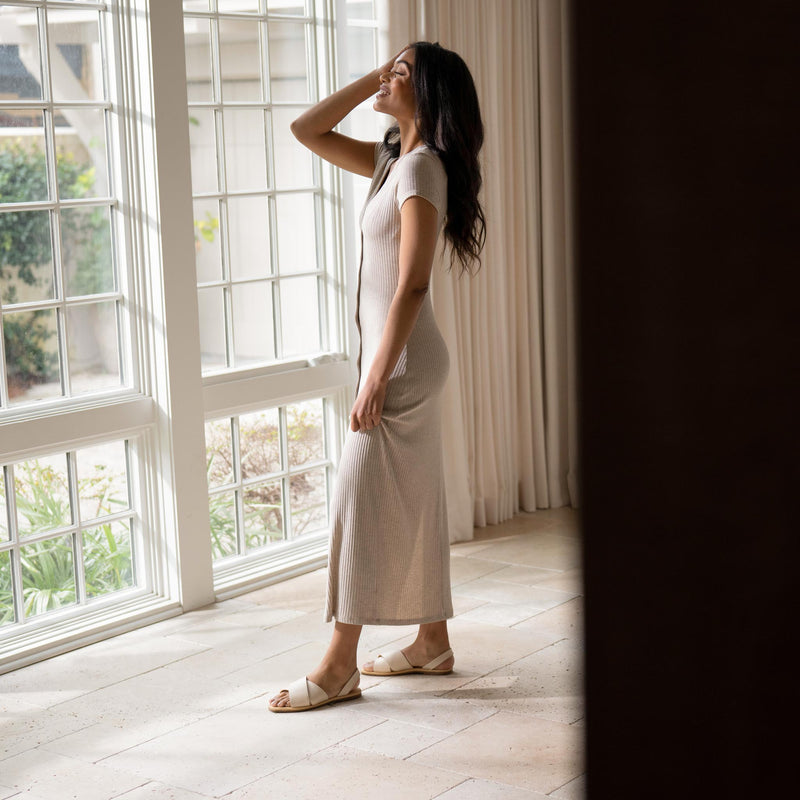 All-Day Cross Strap Sandal Bone - ourCommonplace