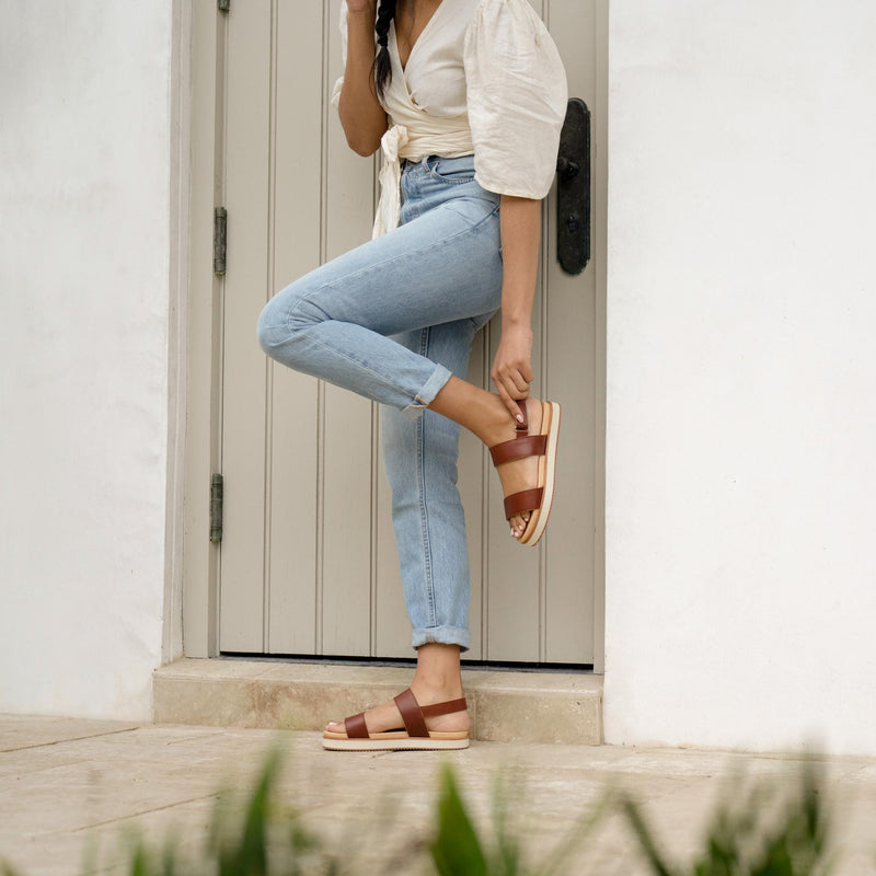 Go-to Flatform Sandal Brandy - ourCommonplace