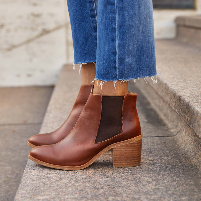 Heeled Chelsea Boot Brandy - ourCommonplace