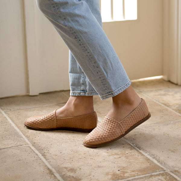 Mara Woven Slip on Woven Almond - ourCommonplace
