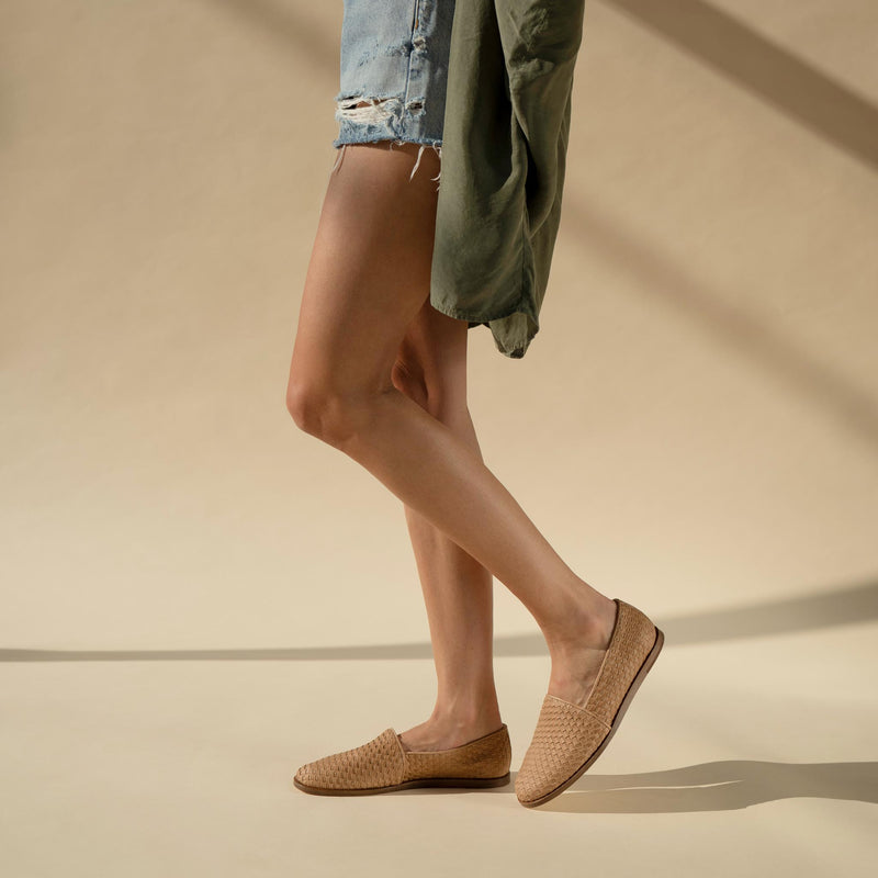 Mara Woven Slip on Woven Almond - ourCommonplace