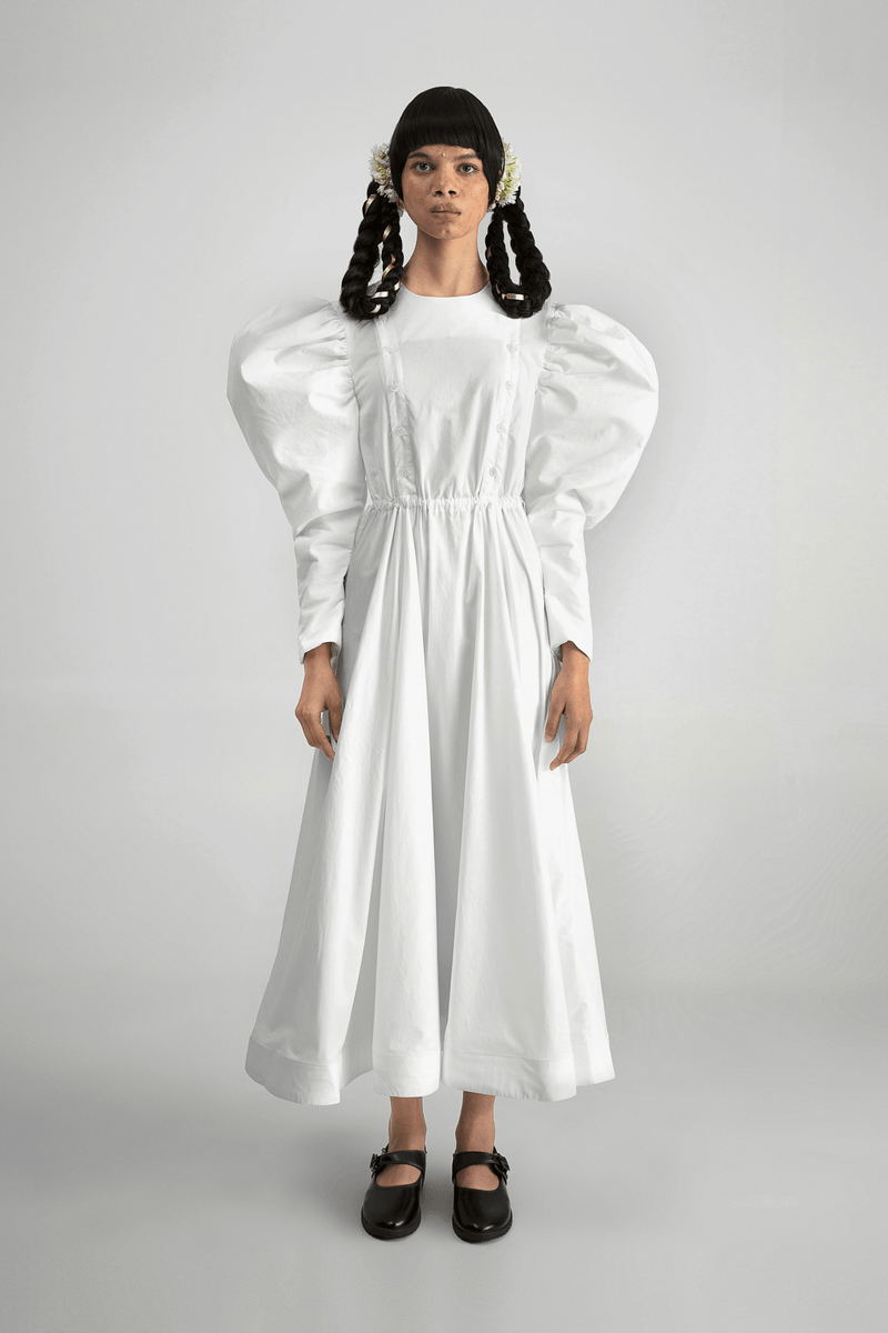 WOLF WING SHIRT DRESS WHITE - ourCommonplace