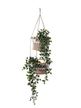 Jhuri Double Hanging Wood and Braided Jute Baskets - ourCommonplace